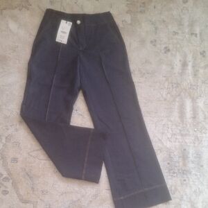 Zara Women's Navy Straight-Leg Jeans